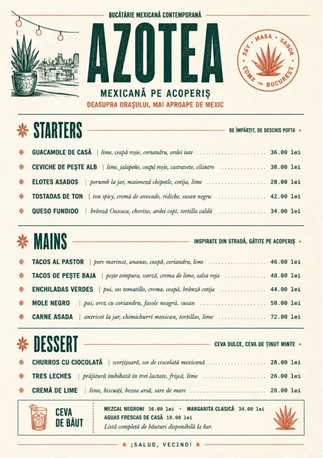 Chef Carte Brève mexican-menu menu template preview