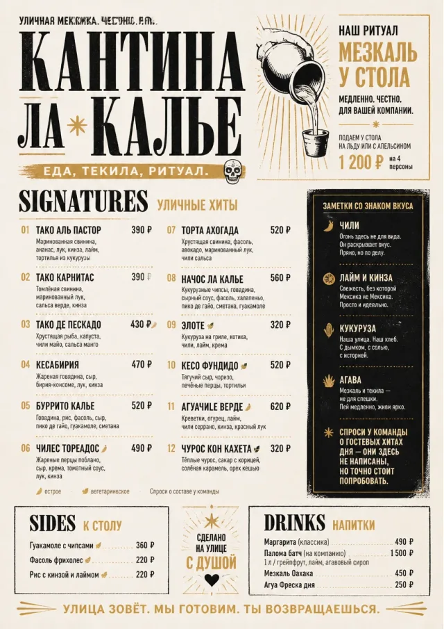 Street Stall Flyer mexican-menu menu template preview