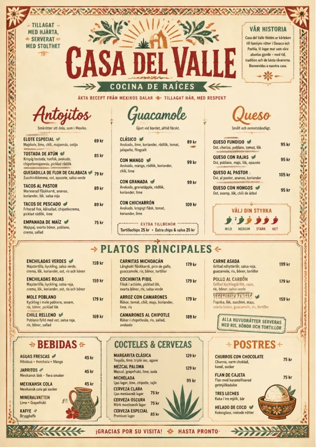 Heritage Tradition mexican-menu menu template preview