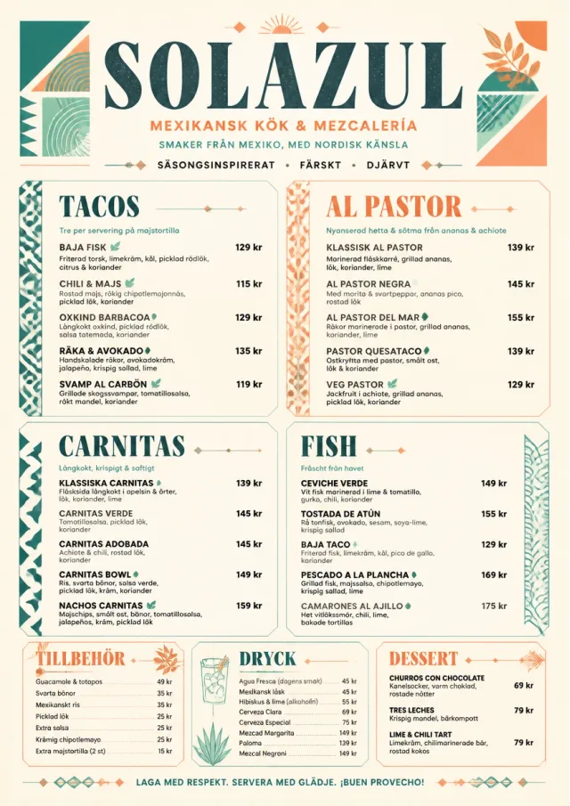 Modern Fusion mexican-menu menu template preview