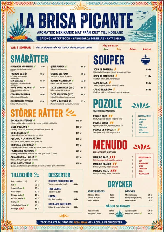 Spice Market Bold mexican-menu menu template preview