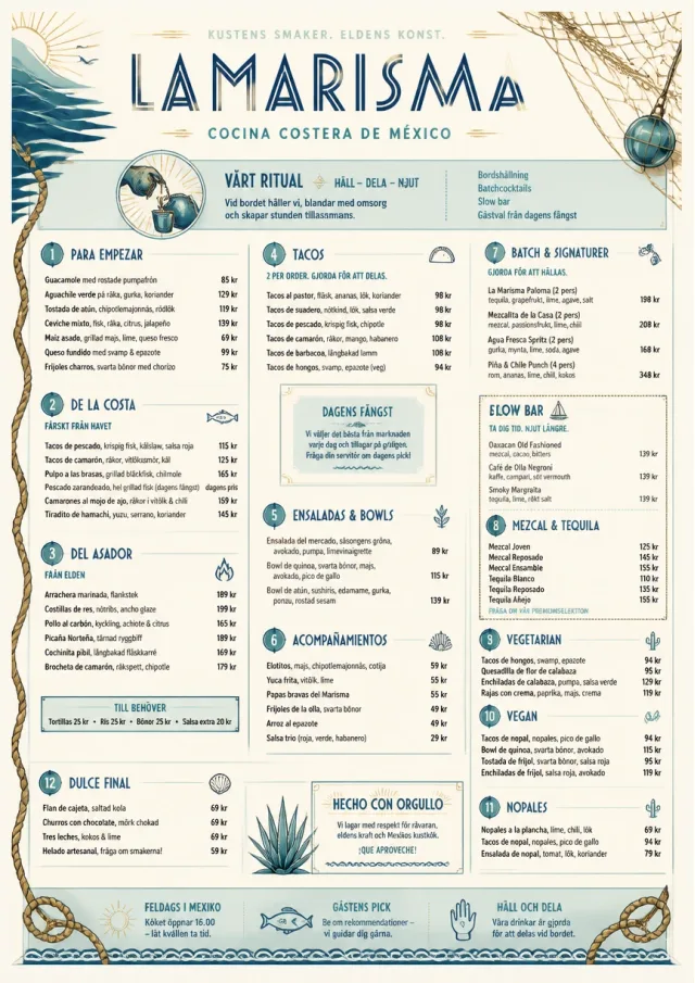 Coastal Regional mexican-menu menu template preview