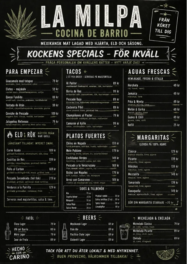 Chef Specials Board mexican-menu menu template preview