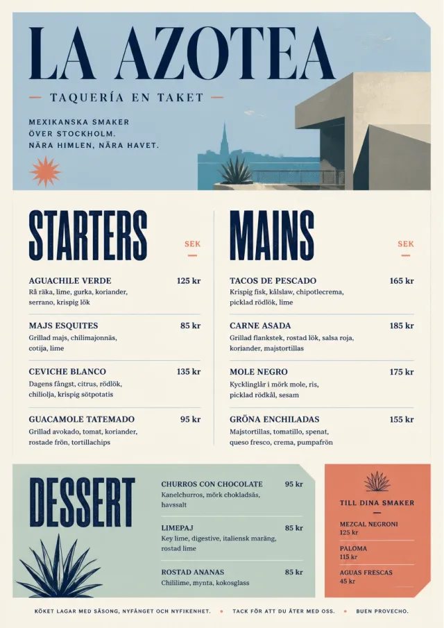Chef Carte Brève mexican-menu menu template preview