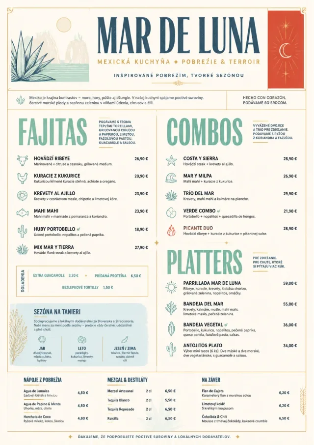 Fine Regional mexican-menu menu template preview