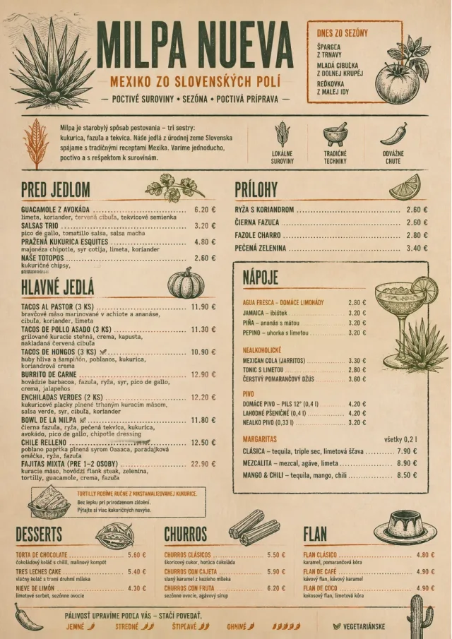 Farm Table Rustic mexican-menu menu template preview