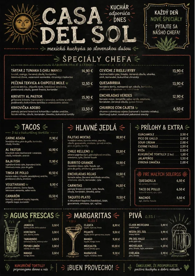 Chef Specials Board mexican-menu menu template preview