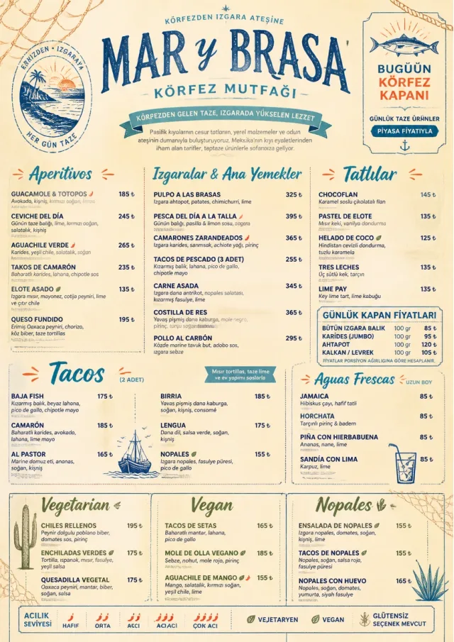 Coastal Regional mexican-menu menu template preview
