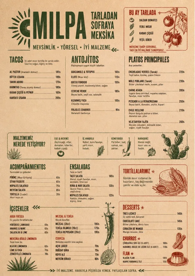 Farm Table Rustic mexican-menu menu template preview