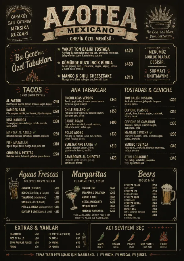Chef Specials Board mexican-menu menu template preview