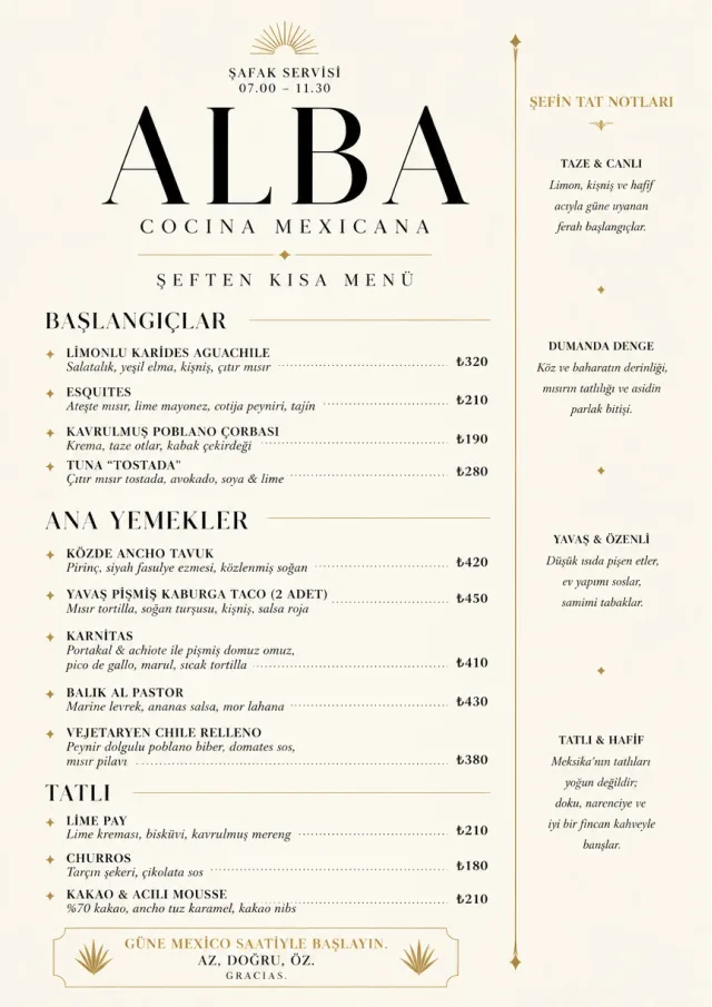 Chef Carte Brève mexican-menu menu template preview
