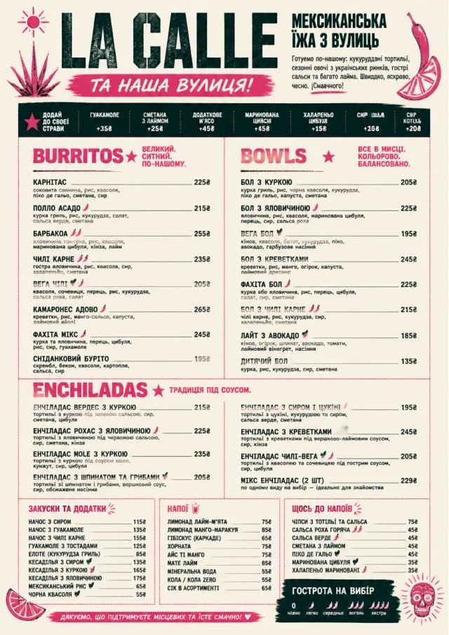 Street Stall Energy mexican-menu menu template preview