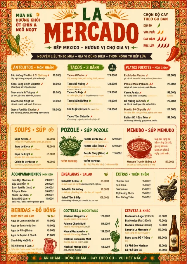 Spice Market Bold mexican-menu menu template preview