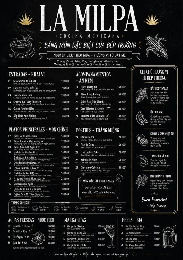 Chef Specials Board mexican-menu menu template preview