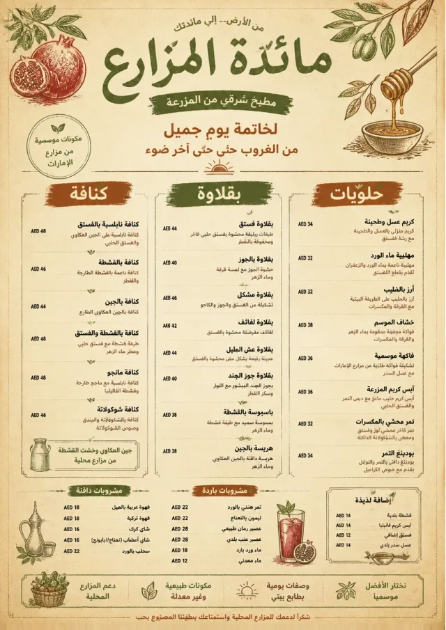 Farm Table Rustic middle-eastern-menu menu template preview