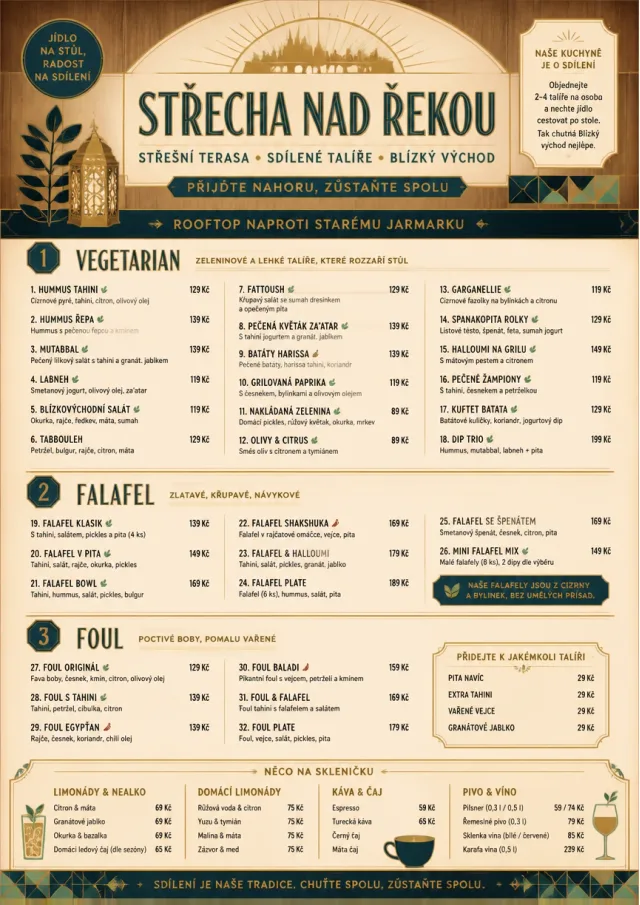 Family Style Feast middle-eastern-menu menu template preview