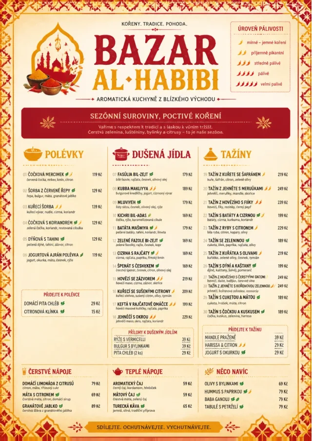 Spice Market Bold middle-eastern-menu menu template preview