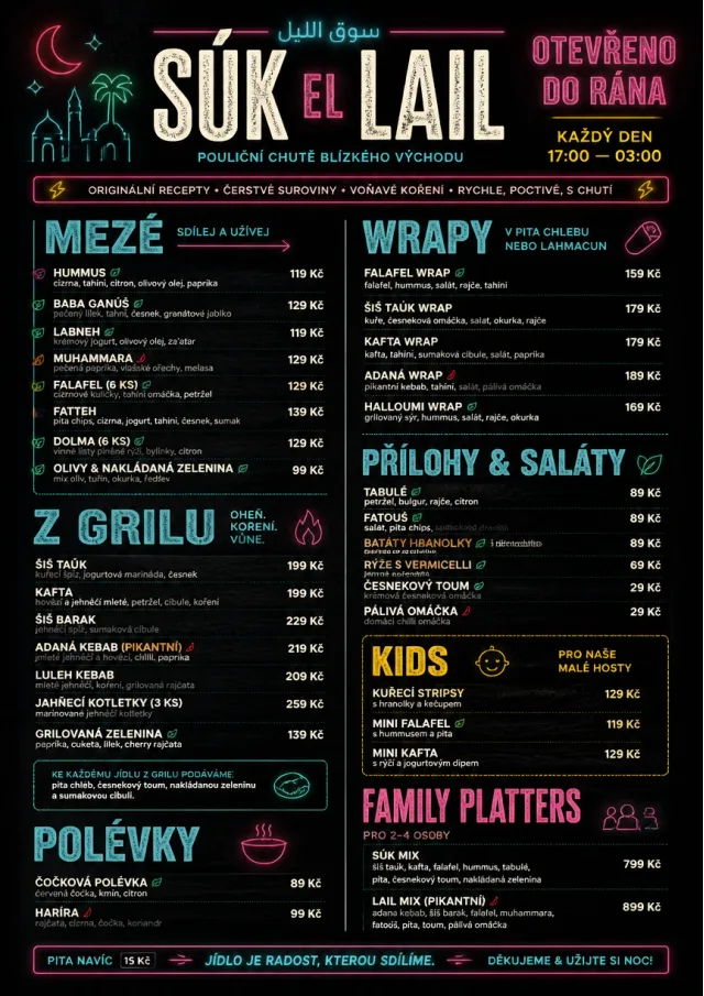 Night Market Neon middle-eastern-menu menu template preview