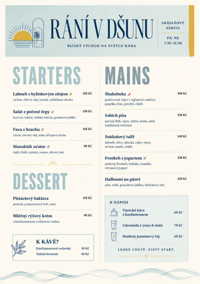 Chef Carte Brève middle-eastern-menu menu template preview