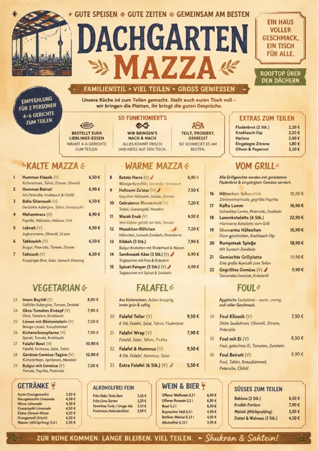 Family Style Feast middle-eastern-menu menu template preview