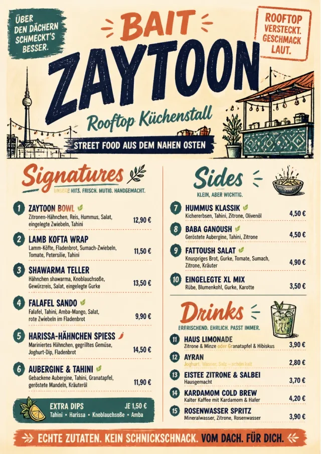 Street Stall Flyer middle-eastern-menu menu template preview