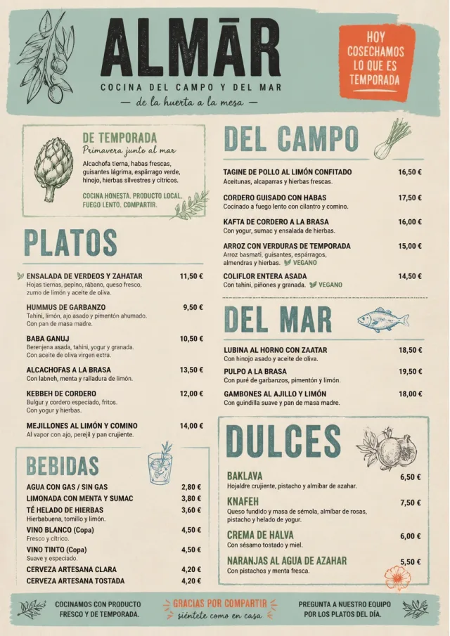 Farm Table Rustic middle-eastern-menu menu template preview