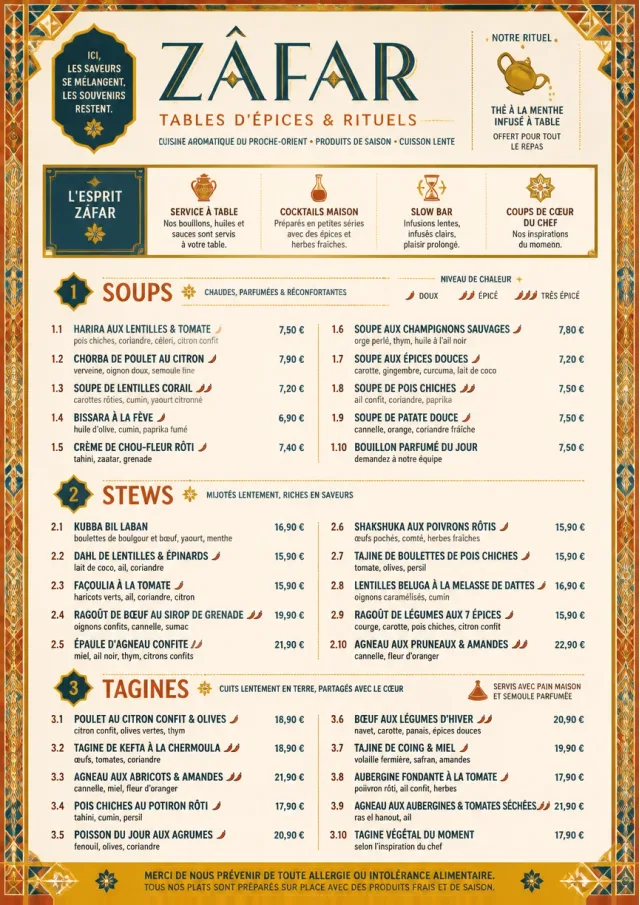 Spice Market Bold middle-eastern-menu menu template preview
