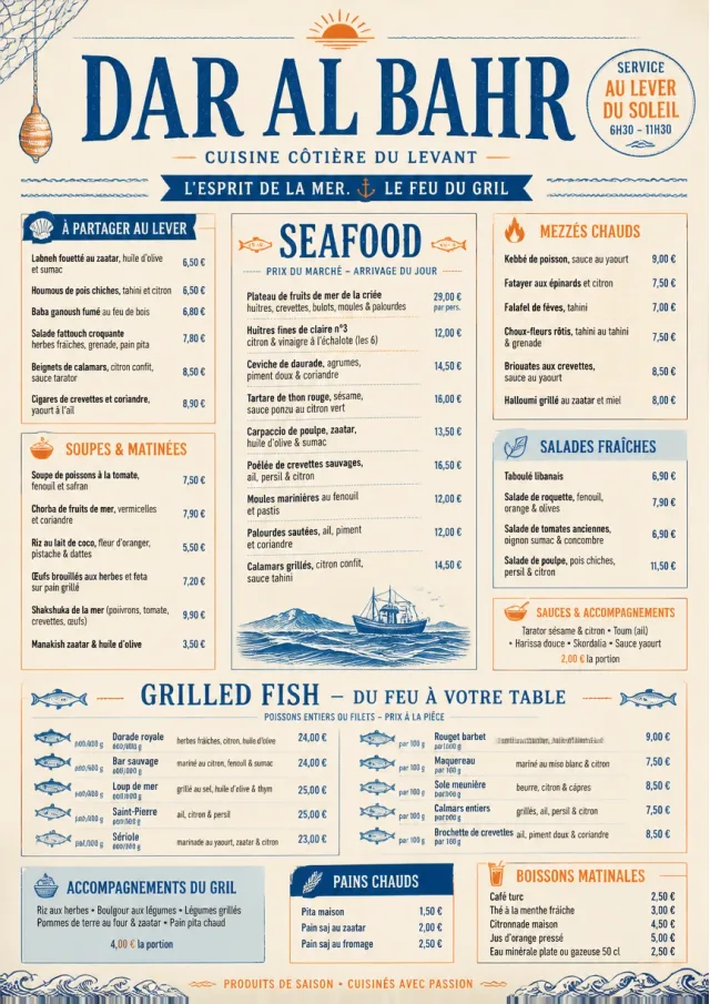 Coastal Regional middle-eastern-menu menu template preview