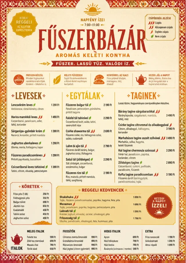 Spice Market Bold middle-eastern-menu menu template preview
