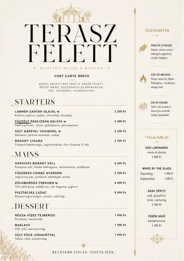 Chef Carte Brève middle-eastern-menu menu template preview