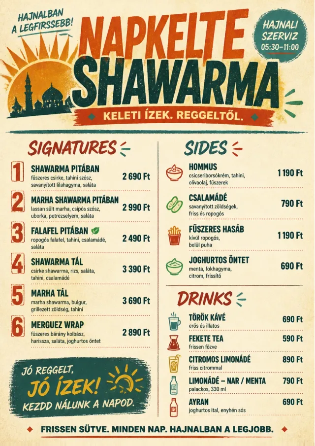 Street Stall Flyer middle-eastern-menu menu template preview