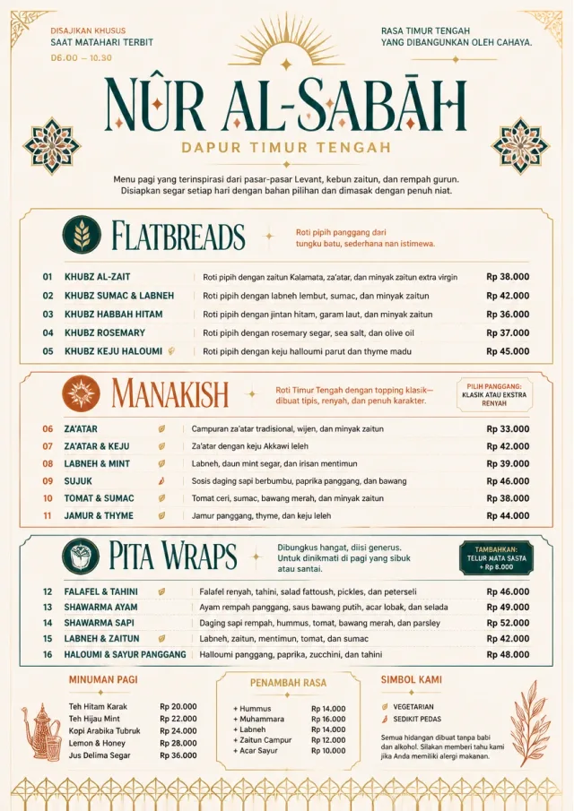 Fine Regional middle-eastern-menu menu template preview