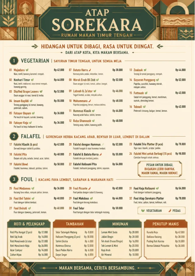 Family Style Feast middle-eastern-menu menu template preview