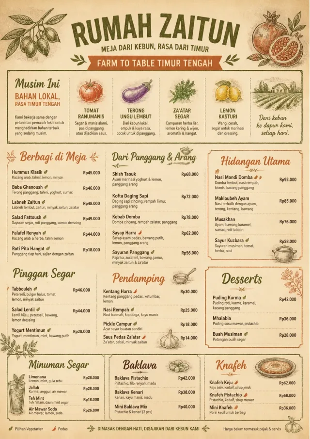 Farm Table Rustic middle-eastern-menu menu template preview
