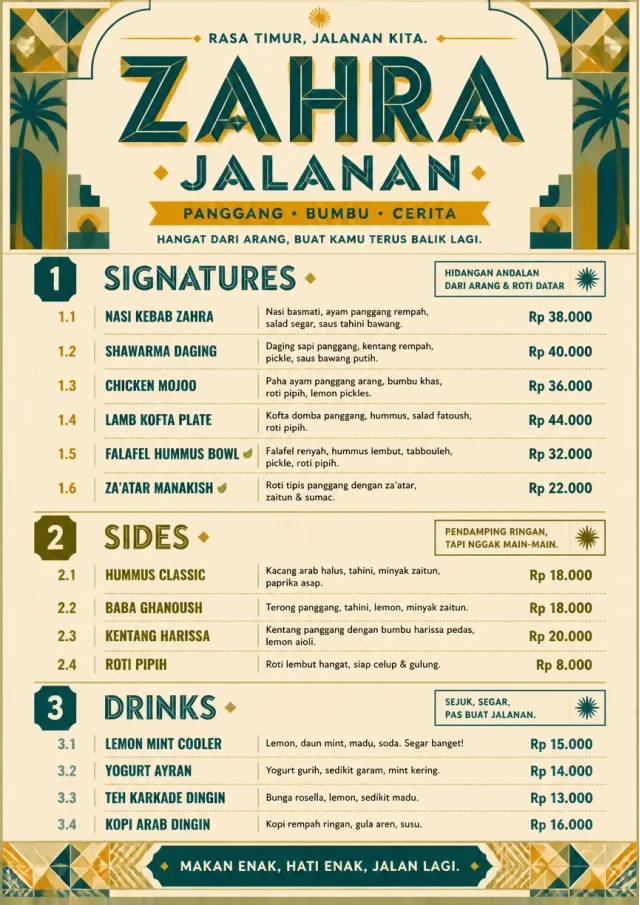 Street Stall Flyer middle-eastern-menu menu template preview
