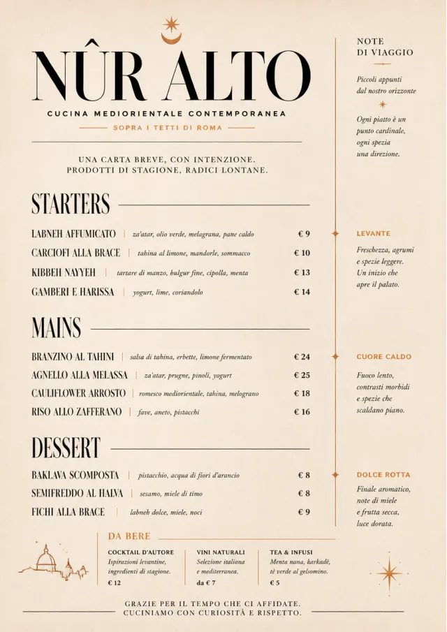 Chef Carte Brève middle-eastern-menu menu template preview