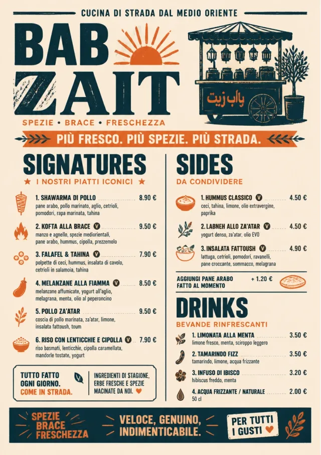 Street Stall Flyer middle-eastern-menu menu template preview