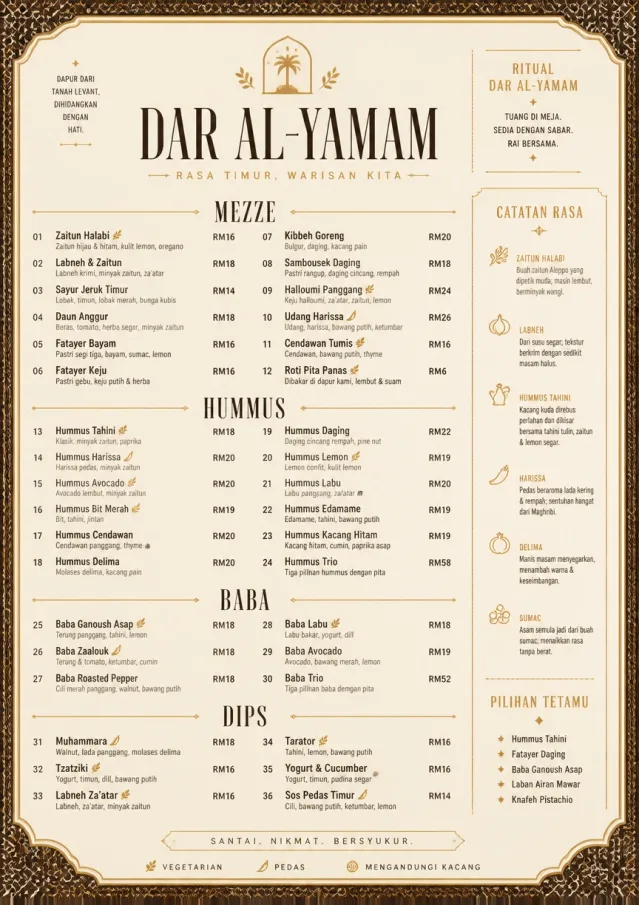 Heritage Tradition middle-eastern-menu menu template preview