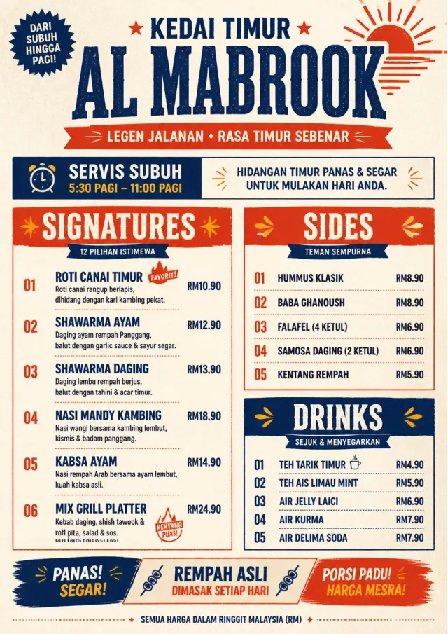 Street Stall Flyer middle-eastern-menu menu template preview
