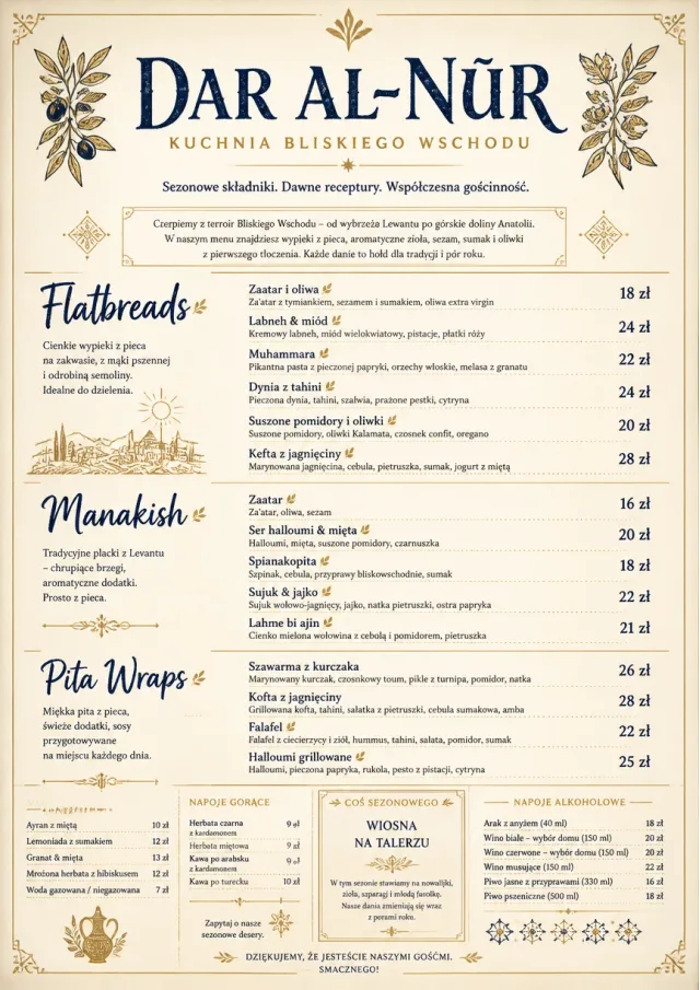Fine Regional middle-eastern-menu menu template preview
