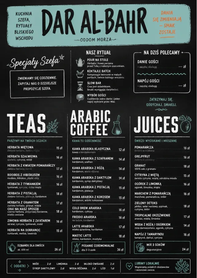 Chef Specials Board middle-eastern-menu menu template preview