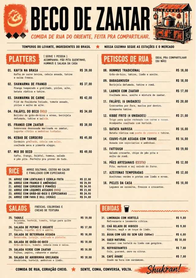 Street Stall Energy middle-eastern-menu menu template preview