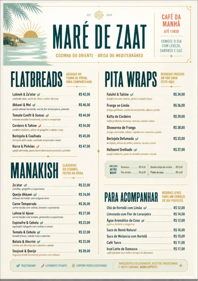 Fine Regional middle-eastern-menu menu template preview