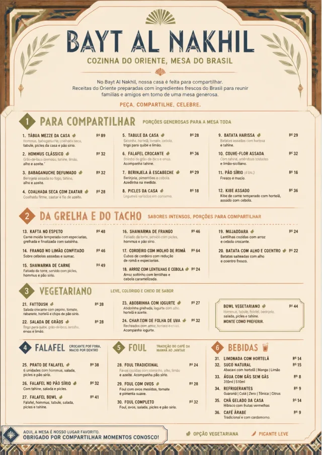 Family Style Feast middle-eastern-menu menu template preview