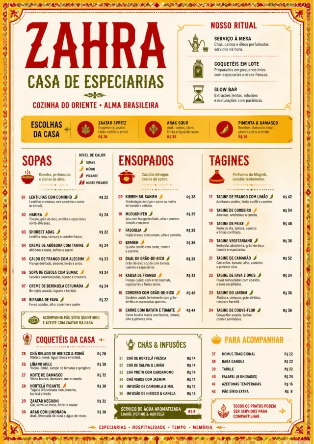Spice Market Bold middle-eastern-menu menu template preview