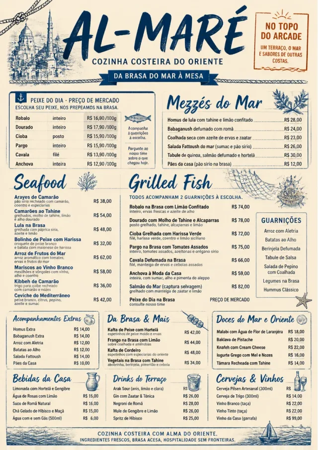 Coastal Regional middle-eastern-menu menu template preview