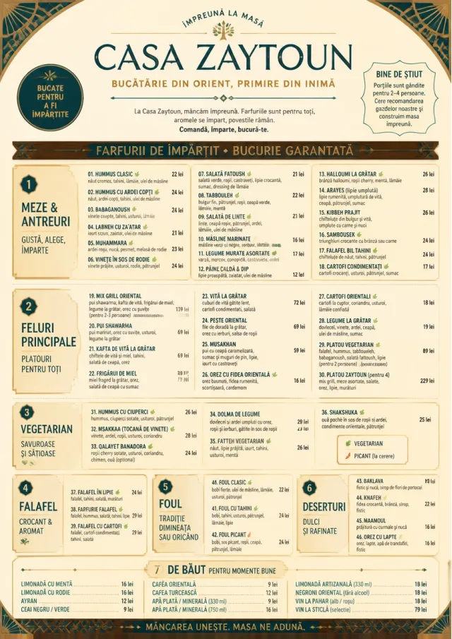 Family Style Feast middle-eastern-menu menu template preview