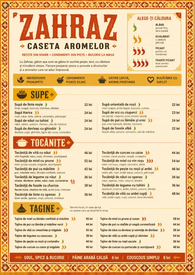 Spice Market Bold middle-eastern-menu menu template preview
