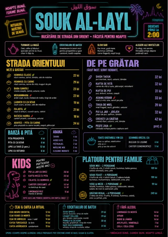 Night Market Neon middle-eastern-menu menu template preview