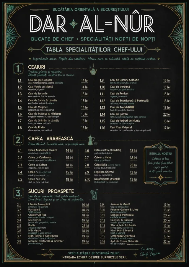 Chef Specials Board middle-eastern-menu menu template preview
